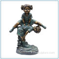 Decorazione del giardino bambini bronzo statua ragazza